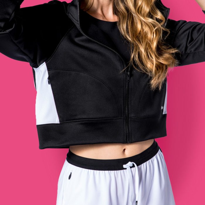 cropped performance hoodie
