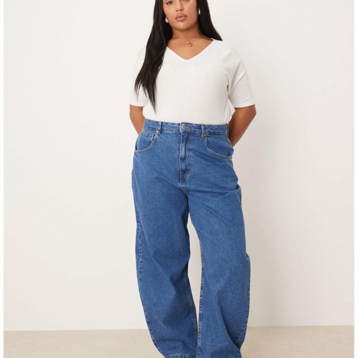 ASOS DESIGN high waisted barrel jean
