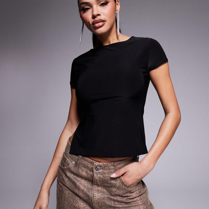 Katia exclusive double layered slinky cap sleeve