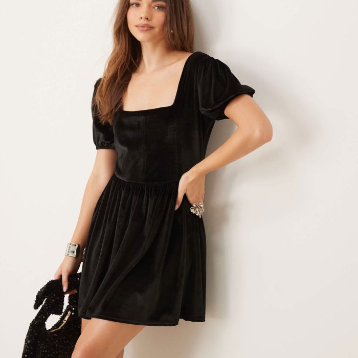 ASOS DESIGN seam detail corset mini dress