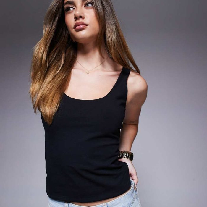 ASOS DESIGN double layer square neck tank top