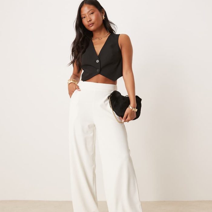 JDY wide leg tailored trousers