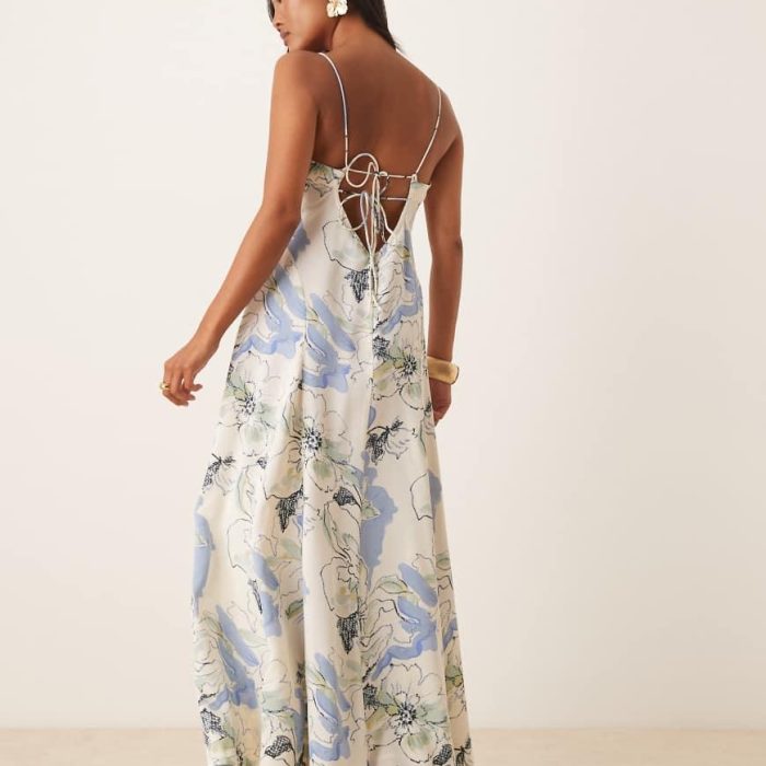 ASOS DESIGN gathered bust strappy cross back