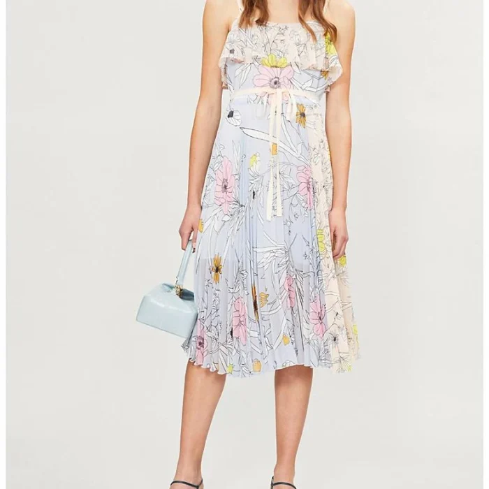 Topshop racer neck satin bias maxi dress in ombre