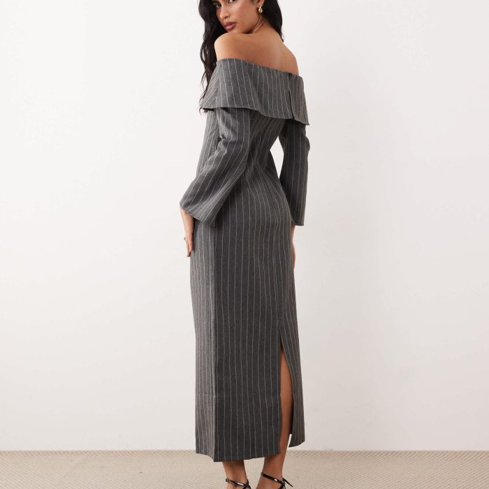 ASOS DESIGN off shoulder bow detail midi