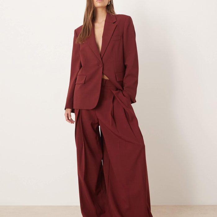 Mango Dani oversized blazer co-ord in dark red