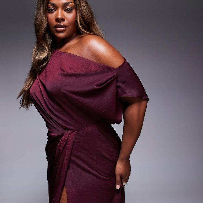 ASOS DESIGN Curve off shoulder brushed