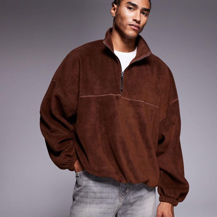 ASOS DESIGN extreme oversized quarter zip funnel