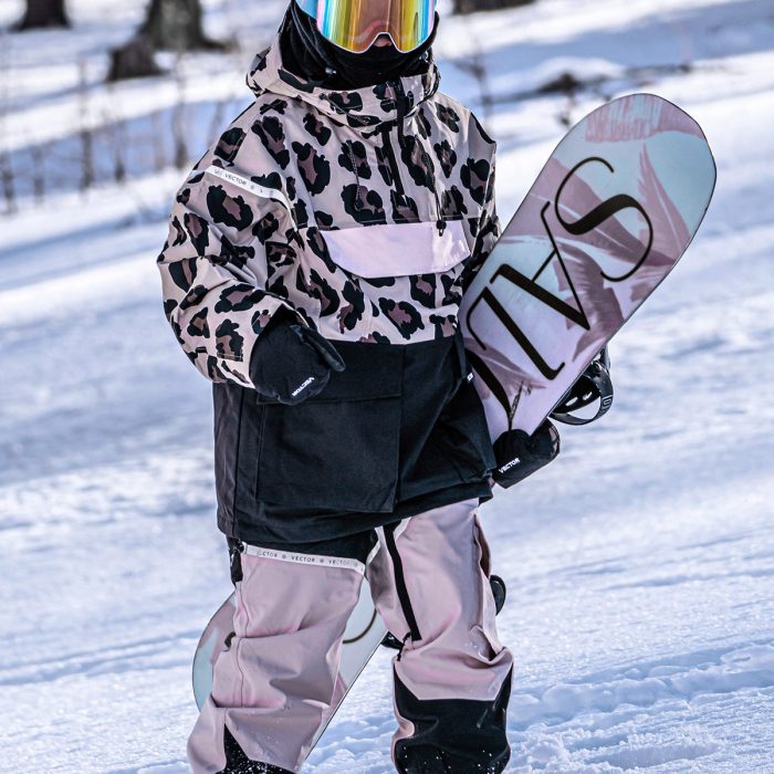 ASOS DESIGN baggy trousers in snow leopard