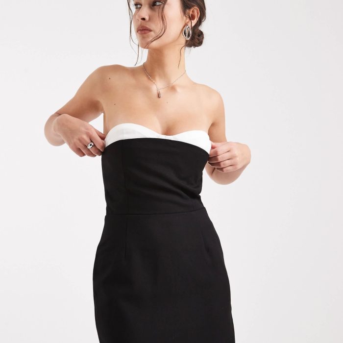4th & Reckless tailored bandeau contrast corset