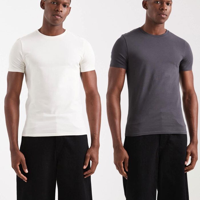 ASOS DESIGN essentials pack muscle fit t-shirts MULTI