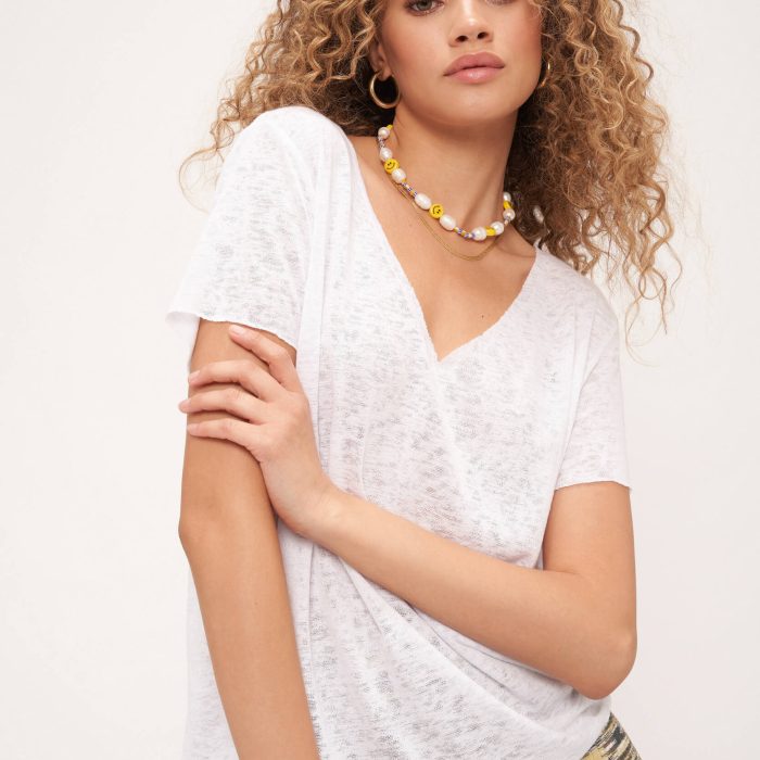 textured v neck t-shirt